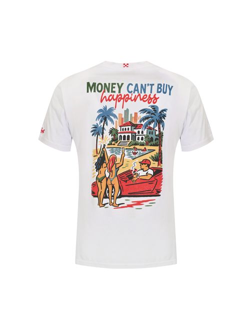 T-shirt Delmar in cotone con stampa Money can't buy happiness Mc2 Saint Barth | DLR000101525L